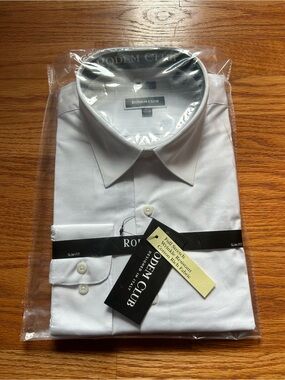 Men's Slim Fit White Dress Shirt